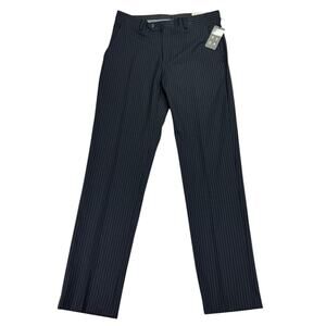 Alfani Mens Slim Fit Pinstripe Stretch Suit Pants Navy Blue 32x32